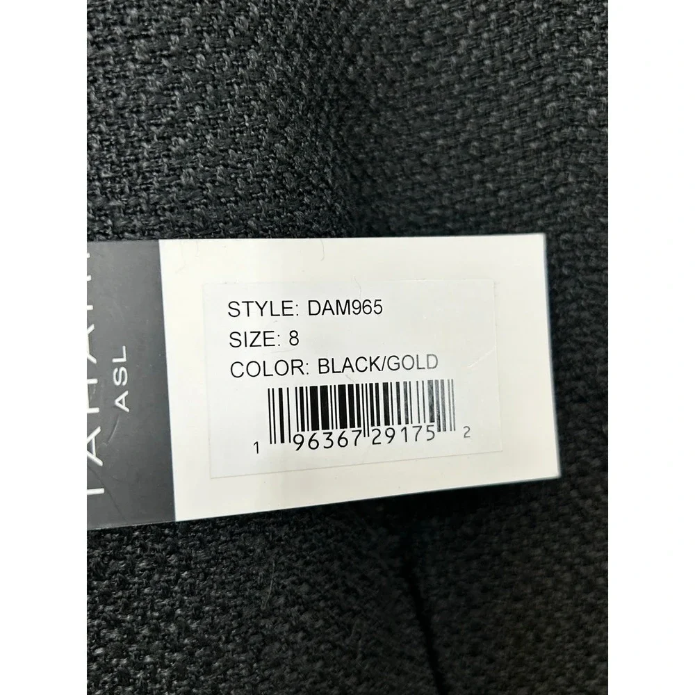 Tahari ASL Black Tweed Gold Detail Size 8 Dress Quiet Luxury Parisian Chic NWT - Picture 8 of 8